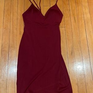 Mendocino Deep Red Asymmetrical Dress